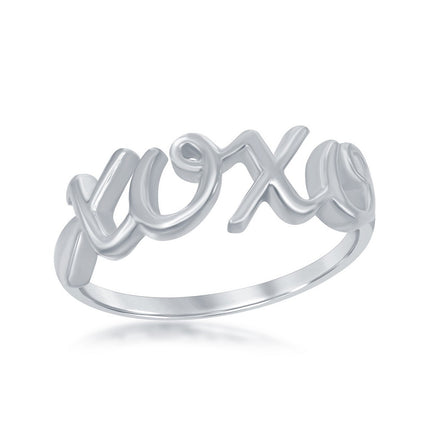 Sterling Silver XOXO Ring - W-9785 ,