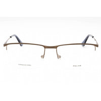 Police Men's Eyeglasses - Shiny Glossed Bronze Metal Rectangular Frame | VPLG75M 0F68 ,