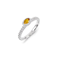 Sterling Silver Stackable Expressions Citrine Ring | QSK1122 ,