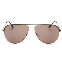 Tom Ford Unisex Sunglasses - Dark Brown/Other Metal Pilot Full Rim | FT0466 50J ,