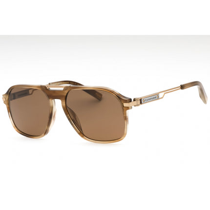 Chopard Men's Sunglasses - Shiny Striped Brown Plastic Pilot Shape Frame| SCH347 6YHP ,