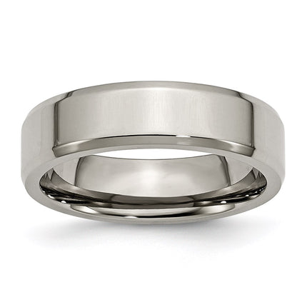 Titanium Beveled Edge 6mm Polished Band | TB156 ,