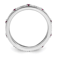 Sterling Silver Stackable Expressions Rhodolite Garnet Ring | QSK1487 ,
