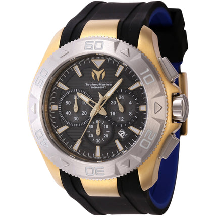 Technomarine Men's Watch - UF6 Silver Tone, Yellow Gold Case Black Dial | TM-622005 ,