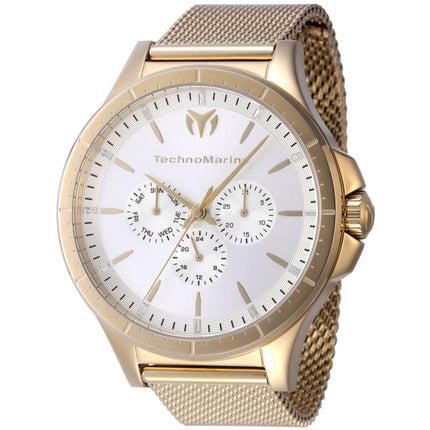 Technomarine Men's Watch - Moonsun Yellow Gold Case Silver Tone Dial | TM-822021 ,