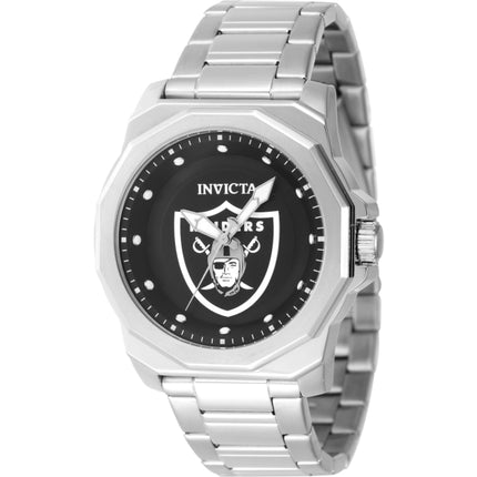 Invicta Men's Watch - NFL Las Vegas Raiders Black Dial Silver Tone Bracelet | 47922 ,