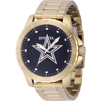 Invicta Men's Watch - NFL Dallas Cowboys Quartz Blue Dial Yellow Gold Bracelet | 48091 ,