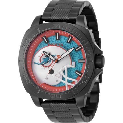 Invicta Men's Watch - NFL Miami Dolphins Black Stainless Steel Bracelet Quartz | 47871 ,