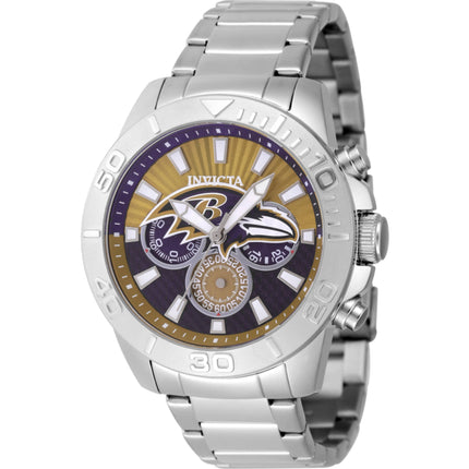 Invicta Men's Watch - NFL Baltimore Ravens Dark Yellow and Blue Dial Steel | 47940 ,