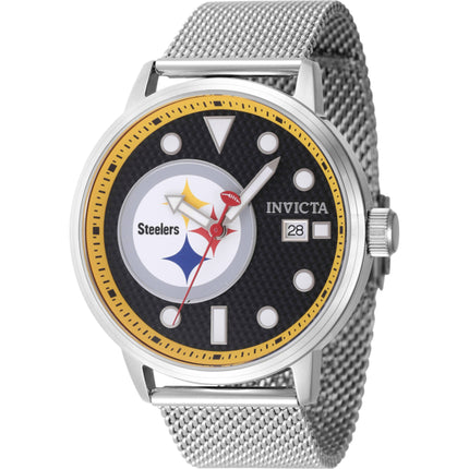 Invicta Men's Watch - NFL Pittsburgh Steelers Black Dial Steel Mesh Bracelet | 47969 ,