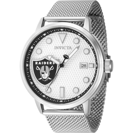 Invicta Men's Watch - NFL Las Vegas Raiders Silver Tone Dial Mesh Bracelet | 47970 ,