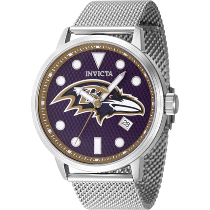 Invicta Men's Watch - NFL Baltimore Ravens Blue Dial Steel Mesh Bracelet | 47976 ,