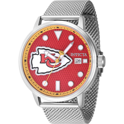 Invicta Men's Watch - NFL Kansas City Chiefs Red Dial Steel Mesh Bracelet | 47977 ,