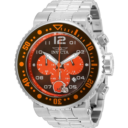Invicta Men's Watch - NFL Cleveland Browns Chronograph Silver Steel Bracelet | 30262 ,