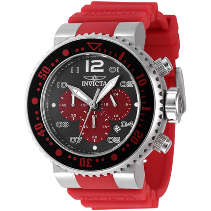 Invicta Men's Watch - Pro Diver Chronograph Red and Black Dial Rotating Bezel | 47194 ,