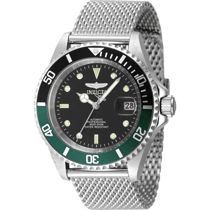 Invicta Men's Watch - Pro Diver Black, Green Rotating Bezel Mesh Bracelet | 48072 ,