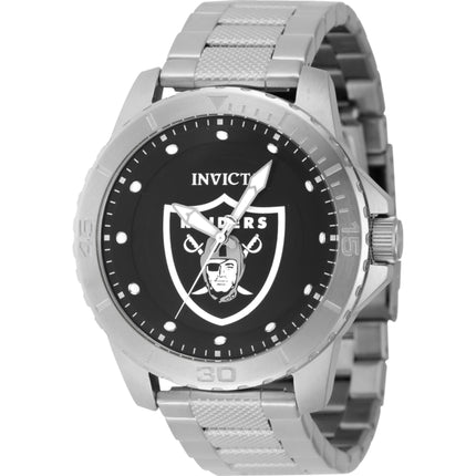 Invicta Men's Watch - NFL Las Vegas Raiders Quartz Black Dial Steel Bracelet | 48085 ,