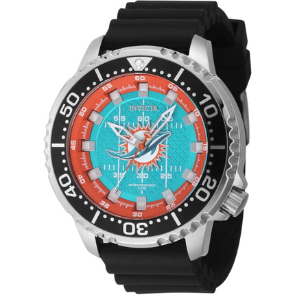 Invicta Men's Watch - NFL Miami Dolphins Light Blue and Orange Dial Strap | 48102 ,