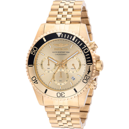 Invicta Men's Watch - Pro Diver Quartz Chrono Gold Tone Dial Steel Bracelet | 48118 ,