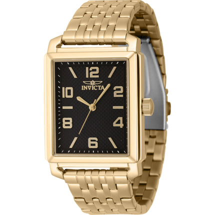 Invicta Men's Watch - Vintage Black Dial Yellow Gold Steel Bracelet Quartz | 46660 ,