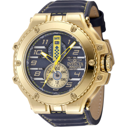Invicta Men's Watch - Invicta Racing Downforce Yellow Gold Case Blue Strap | 47379 ,