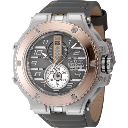 Invicta Men's Watch - Invicta Racing Downforce Quartz Grey Leather Strap | 47381 ,