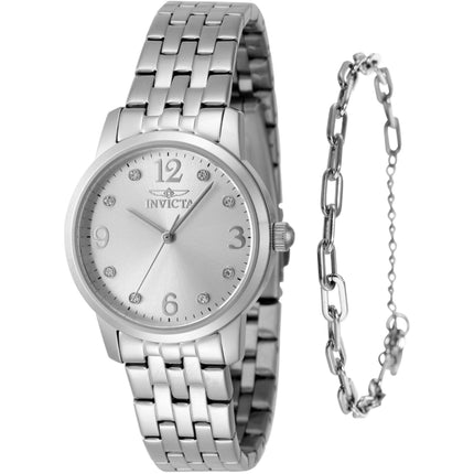 Invicta Women's Watch - Angel Quartz Silver Tone Dial Stainless Steel Bracelet | 48255 ,