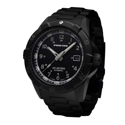 ProTek Men's Automatic Black Case Black Stainless Steel Bracelet Watch | 2202BR ,