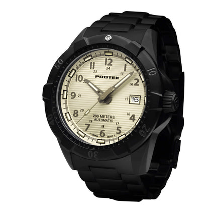ProTek Men's Automatic Black Case Black Stainless Steel Bracelet Watch | 2217BR ,