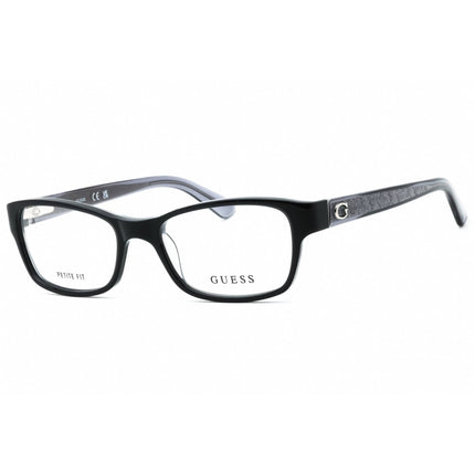 Guess Women's Eyeglasses - Shiny Black Acetate Cat Eye Full Rim Frame | GU2591 001 ,