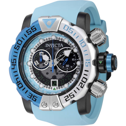 Invicta Men's Watch - Sea Hunter Chronograph Quartz Light Blue Silicone Strap | 44848 ,
