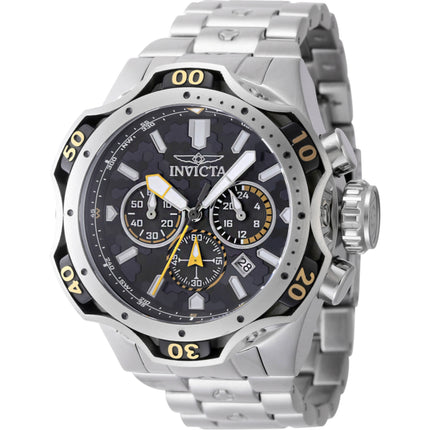 Invicta Men's Watch - Venom Chronograph Black Dial Silver Steel Bracelet | 47756 ,