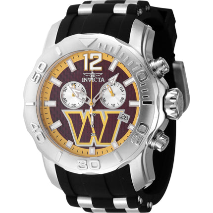Invicta Men's Watch - NFL Washington Commanders Chrono Black and Silver Strap | 48009 ,