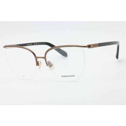 Salvatore Ferragamo Women's Eyeglasses - Amber Gold Metal Cat Eye Frame | SF2227 730 ,