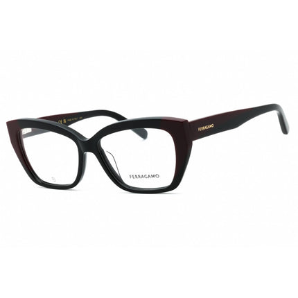 Salvatore Ferragamo Women's Eyeglasses - Black/Burgundy Cat Eye Frame | SF2938N 051 ,