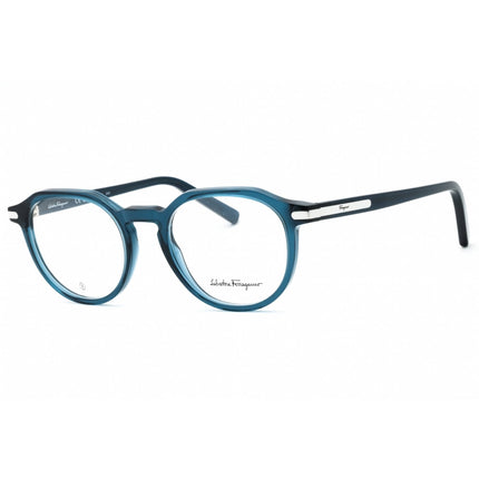 Salvatore Ferragamo Men's Eyeglasses - Crystal Navy Blue Acetate Frame | SF2955 414 ,