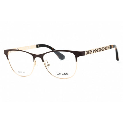 Guess Women's Eyeglasses - Matte Dark Brown Metal Cat Eye Full Rim Frame | GU2883 049 ,