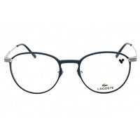 Lacoste Unisex Eyeglasses - Semimatte Blue Metal Round Full Rim Frame | L2284E 400 ,