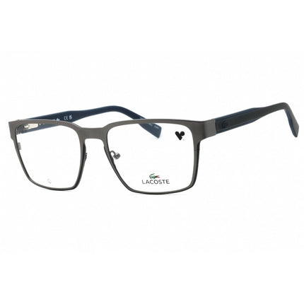 Lacoste Men's Eyeglasses - Matte Dark Gunmetal Metal Square Full Rim Frame | L2293 033 ,