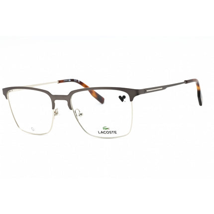 Lacoste Men's Eyeglasses - Matte Gunmetal Metal Square Full Rim Frame | L2295 033 ,