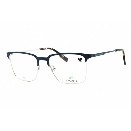 Lacoste Men's Eyeglasses - Matte Blue Metal Square Shape Full Rim Frame | L2295 424 ,