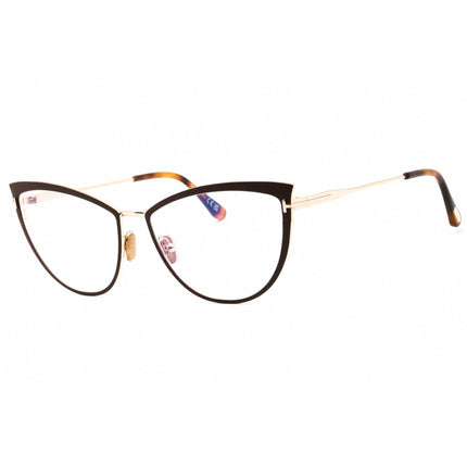 Tom Ford Women's Eyeglasses - Matte Light Brown Metal Cat Eye Frame | FT5877-B 046 ,