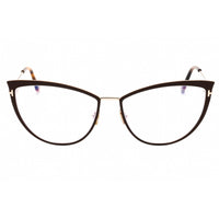 Tom Ford Women's Eyeglasses - Matte Light Brown Metal Cat Eye Frame | FT5877-B 046 ,