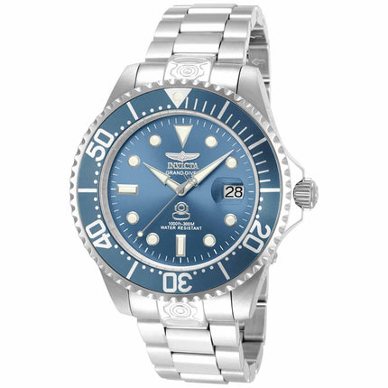 Invicta Men's Grand Diver Automatic Watch - Blue Dial Steel Bracelet Date | 13859 ,