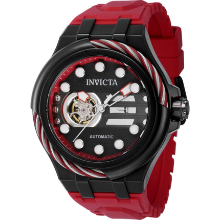 Invicta Men's Watch - Bolt Automatic Open Heart Dial Red Rubber Silicone Strap | 41704 ,