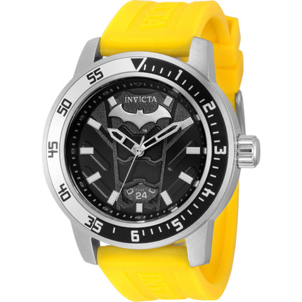 Invicta Men's Watch - DC Comics Batman Silver and Black Dial Silicone Strap | 43587 ,