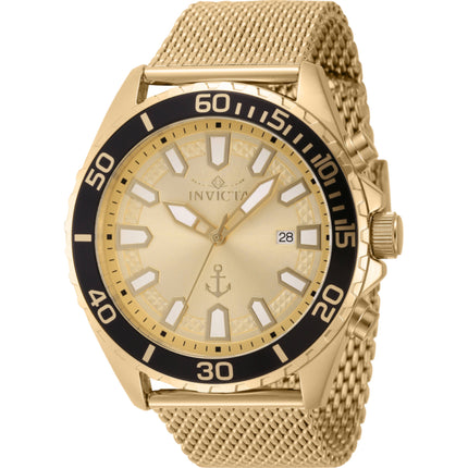 Invicta Men's Watch - Ocean Voyage Quartz Yellow Gold Steel Mesh Bracelet | 46271 ,