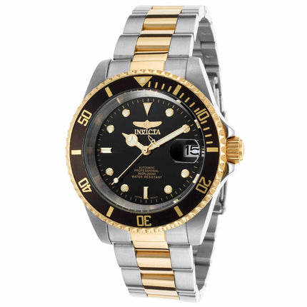 Invicta Men's Automatic Watch - Pro Diver Black Dial Two Tone Yellow Bracelet | 8927C ,