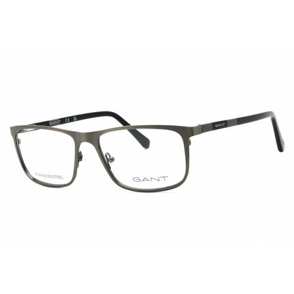 Gant Men's Eyeglasses - Shiny Gunmetal Metal Rectangular Full Rim Frame | GA3280 008 ,
