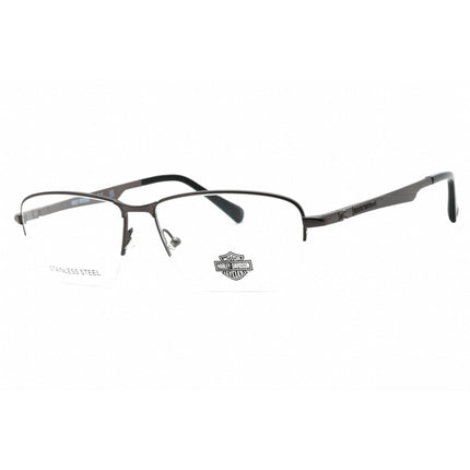 Harley Davidson Men's Eyeglasses - Matte Gunmetal Metal Half Rim Frame | HD0860 009 ,